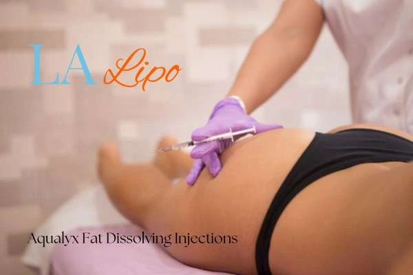 Woman having fat dissolving injections Matlock on thighs