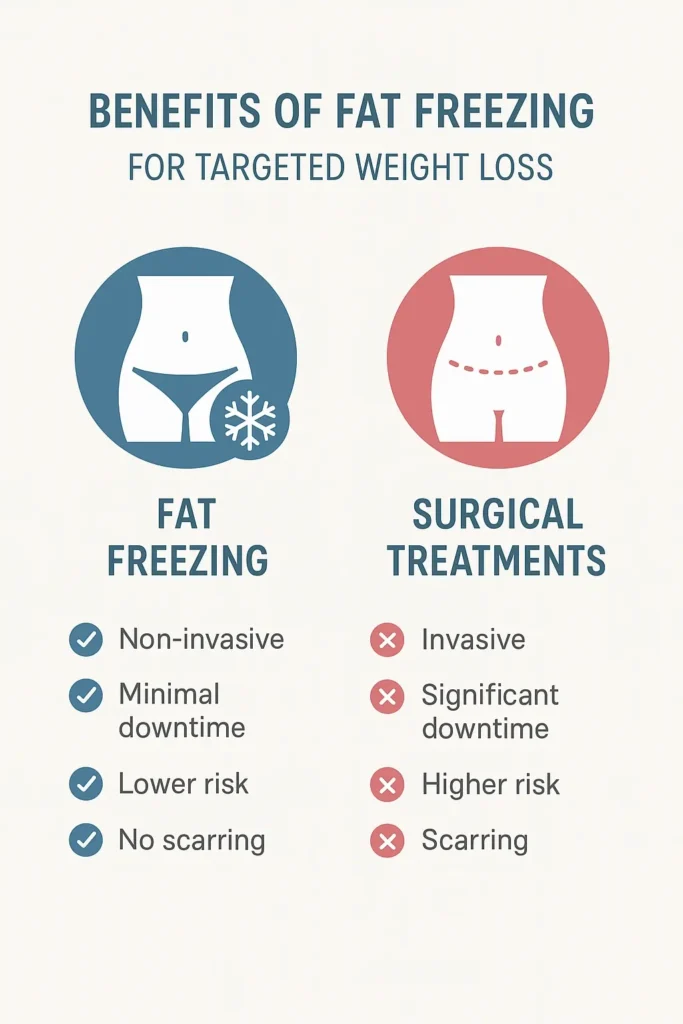graphic showing the benefits of fat freezing Matlock