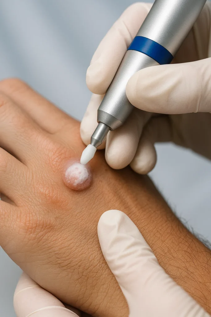example of wart removal Matlock using cryopen
