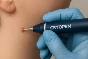 Person receiving skin tag removal Matlock