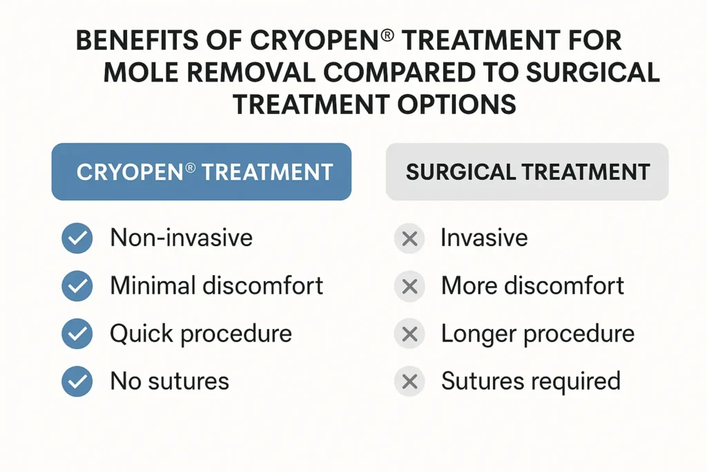 Benefits of facial mole removal Matlock - call our team today to book a consultation